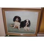 John Mould 1984, two King Charles Cavaliers, watercolour, signed to lower right, 39 x 49 cms approx,