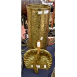 A Victorian style gilt metal embossed umbrella stand,