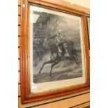 19th Century Aquatint etching depicting battle scene with officers in foreground.