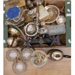 Collection of silver plate including glass and brass scales