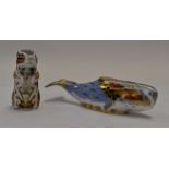 Royal Crown Derby paperweights to include; Chester Chipmunk with gold button and boxed,
