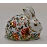 Royal Crown Derby meadow rabbit, paperweight, Imari pattern,