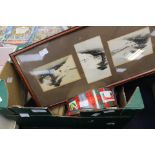 various items to include 2 tins of cigarette cards,some stamps,a technical drawing instrument etc.