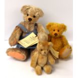 Two Bocs Teranau House of Bruin Teddy Bears along with one miniature,