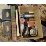 Ledger book, jewellery box, gardening books, boxes, cigarette holder,