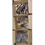 A large collection of vintage tools etc (3 boxes)