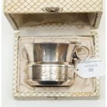 Continental Christening cup, boxed,