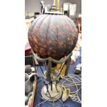 An interpretation of the Montgolphia hot air balloon 20th Century metal burnished bronze lamp,