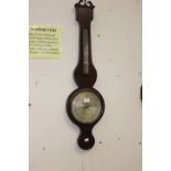 A 19th Century Cort Cartho Leicester mahogany cased barometer and thermometer