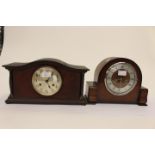 Two oak cased 1930's mantle clocks