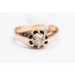 A diamond solitaire claw set ring, the fancy light brown diamond, total weight approx 0.