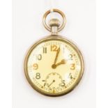 WW2 British General Service Trade Pattern pocket watch. Swiss Made. Arabic numerals.