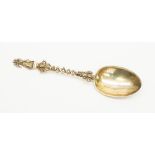 A Victorian silver gilt anointing spoon, by John Wilmin Figg, assayed London 1865,