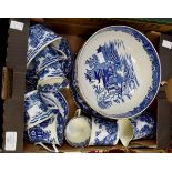 Early 20th Century part blue and white tea set,