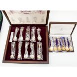 Two boxes of commemorative silver spoons, to include, The Queens Beast,