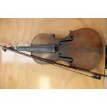 A violin stamped Duke London on revers 1 piece back,