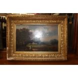 19th Century English School unsigned oil of a Country scene,