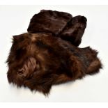 Vintage 1930's Musquash fur cape and a squirrel fur stole (2)