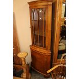 A Georgian style mahogany two-tier corner cupboard,