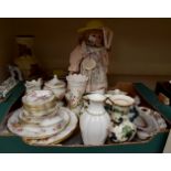 A box of ceramics to include a quantity of Royal Crown Derby Posies pattern trinket dishes, plates,