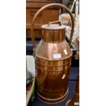 Victorian copper milk churn