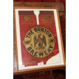 Breweriana; a framed and glazed advertising sign, The Burton Brewery ltd,