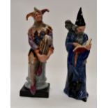 The Royal Doulton figures including The Wizard HN2877 and The Jester HN2016 (2)
