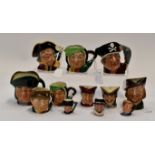 A quantity of miniature Royal Doulton character jugs,