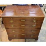 A George III mahogany chest of drawers,