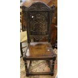 A 19th Century joined oak Wainscot chair,