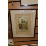 Collection of pictures to include two small street scene watercolours by F Robson,