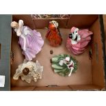 Five Royal Doulton figures including Marguerite HN1928; Jean HN2032; Rachel HN3976;