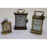 Brass skeleton movement mantle clock with Roman numerals,