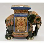 Asian ceramic garden seat in the form of an elephant