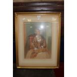 Victorian watercolour of a lady, unsigned,
