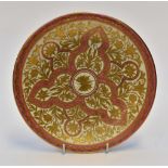 One Tiffany plate, decorated in pink and gilt, made by Crown Derby,