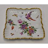 A porcelain painted rectangular plate, with bird,