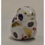 Royal Crown Derby harvest mouse, paperweight, Imari pattern,