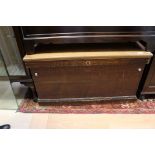 A pine blanket chest, approx 52cm deep,