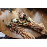 Three Wayang Golek puppets, originating from West Java,