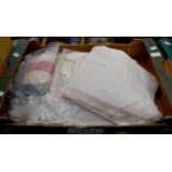 A collection of mainly 1930 silk handkerchiefs together with a white applicade lace edges
