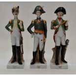 Three Continental 19th Century ceramic figures of officers (SD)