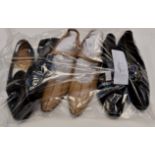 A pair of Kid leather beige American court shoes with a bar fastening,