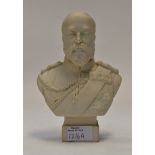 A Parian bust of King Edward VII stamped 1897 and R&L (W Clawton) Condition good,