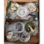Two boxes of 20th Century cabinet plates, Christmas plates to include Royal Albert Four Seasons,