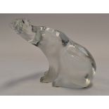 Lalique polar bear. Engraved 'Lalique, France', post war.