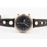 A gents Seiko Chronograph wristwatch, circa 1970's, blue dial, white hands,