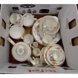 An Abbeydale bone china coffee and tea service including coffee pot, six dessert plates,