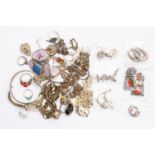 A collection of white metal jewellery including bracelets, pendants, earrings, rings, cufflinks,