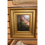 Italian School 19th Century oil on board, Mother & Child study, by Ferruzzi, signed L.